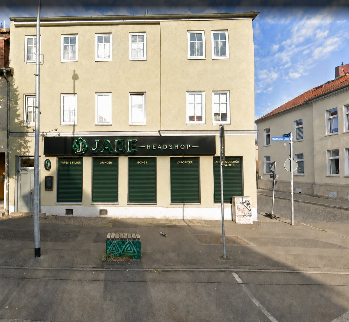 Visualisierung der geplanten Fassade des Jade Headshop in der Magdeburger Allee 141 in Erfurt